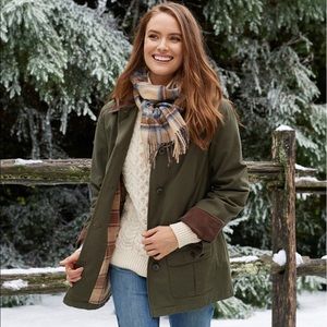 LL bean Adirondack Barn Coat flannel lined